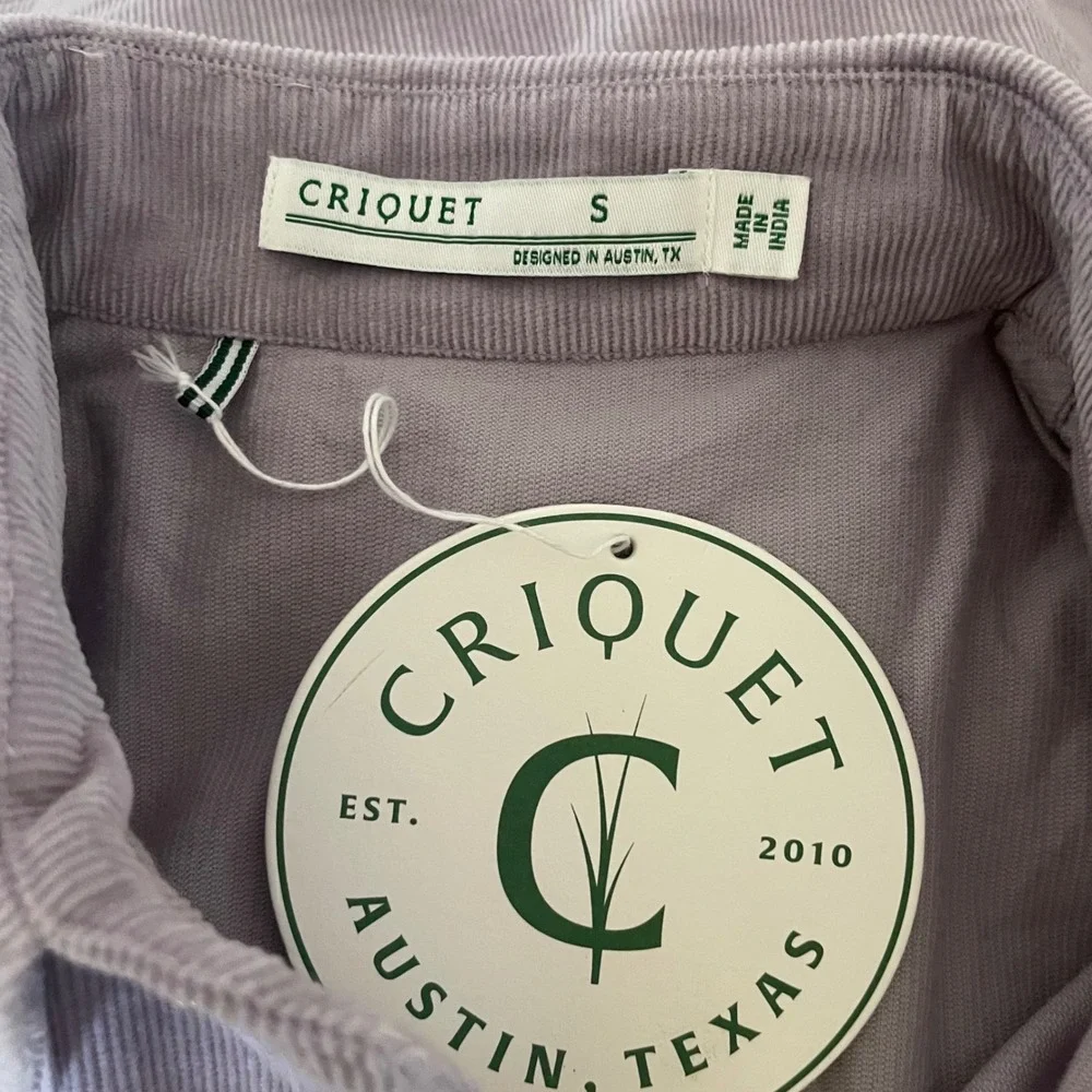 Criquet Men's‎ Corduroy Western Pearl Snap Button Down Shirt Lavender Small NWT